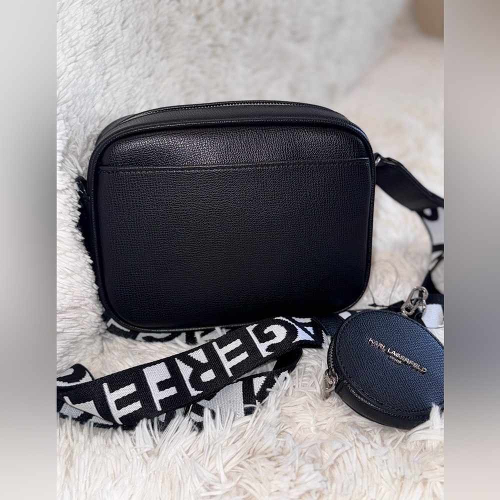 Karl Lagerfeld Black Crossbody Bag with Character Accents - Picture 2 of 2